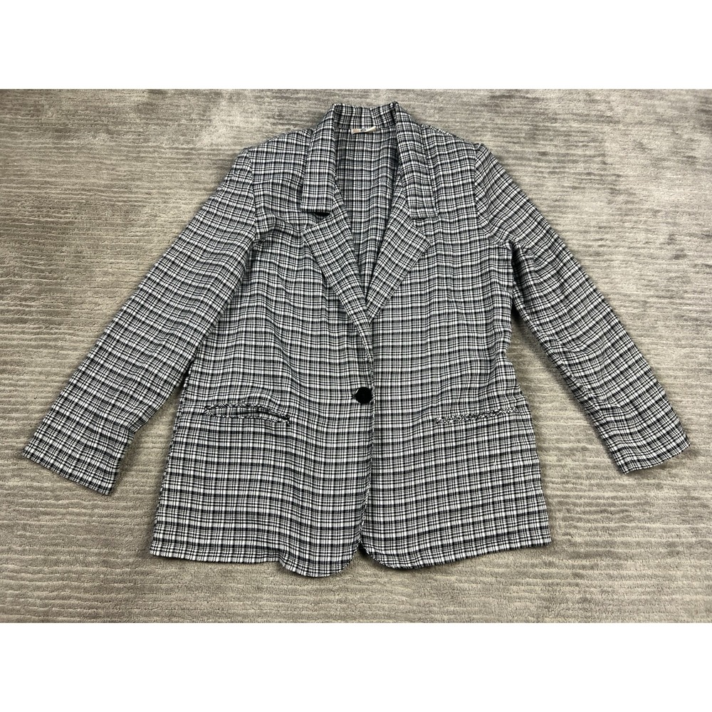 Vintage Inseparables Blazer Womens 14 Black &‎ White Check Padded Made in USA